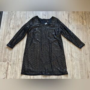 Love & Legend Black Sequin Long Sleeve sparkle holiday christmas party Dress NYE